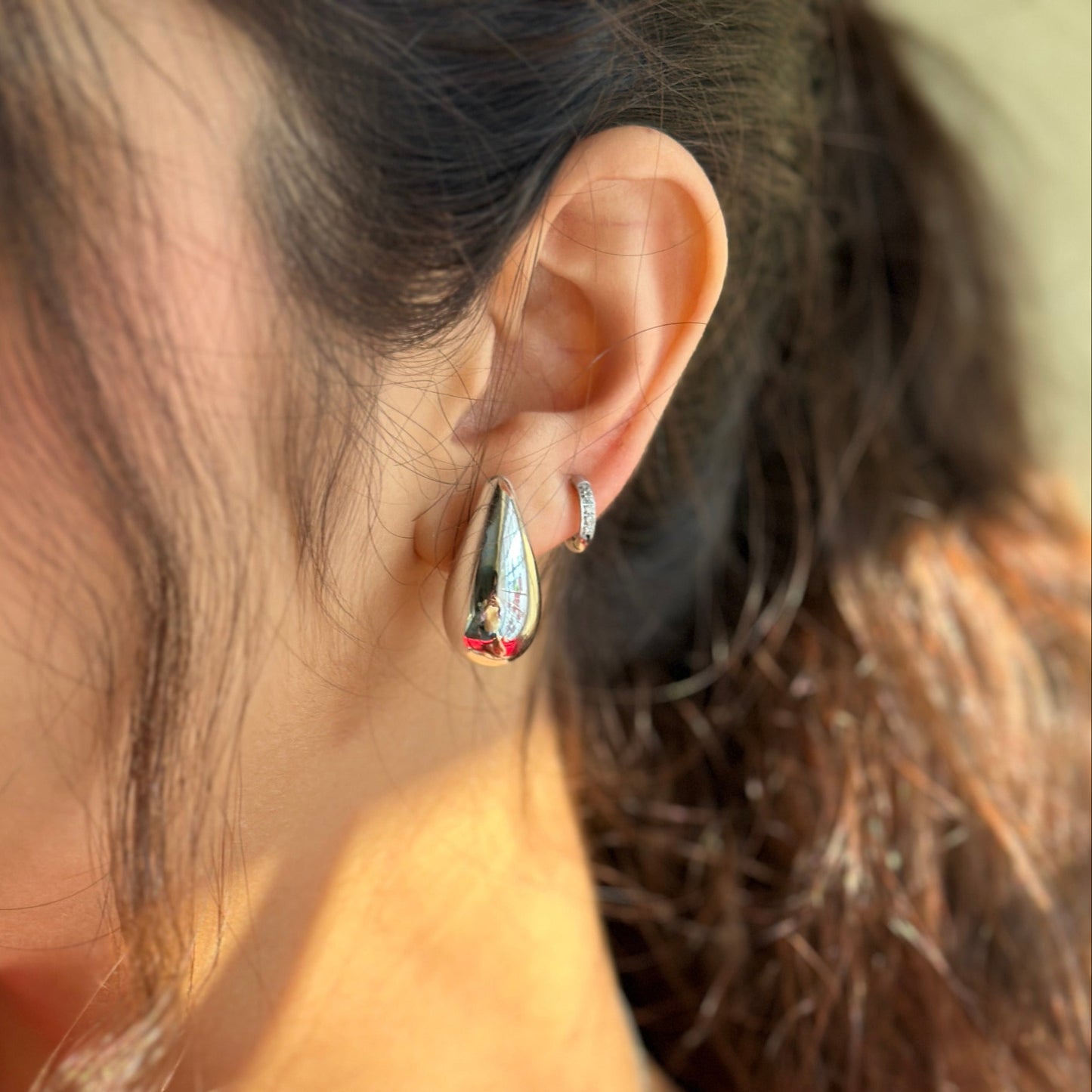 SILVER DROPLET STUDS
