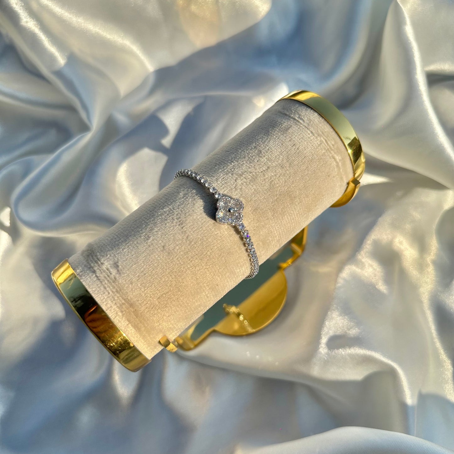 Clover silver tennis bracelet