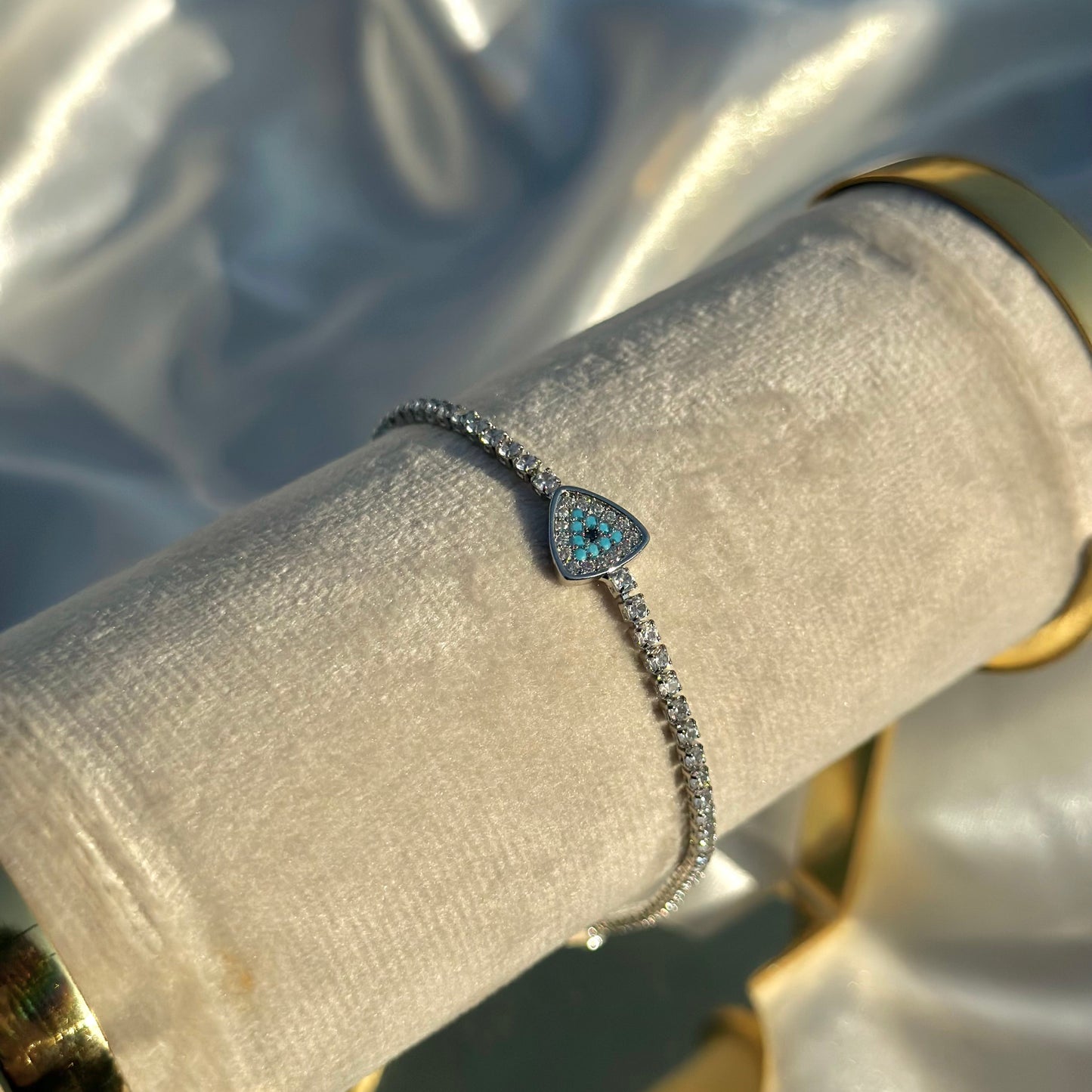 Evil eye tennis bracelet
