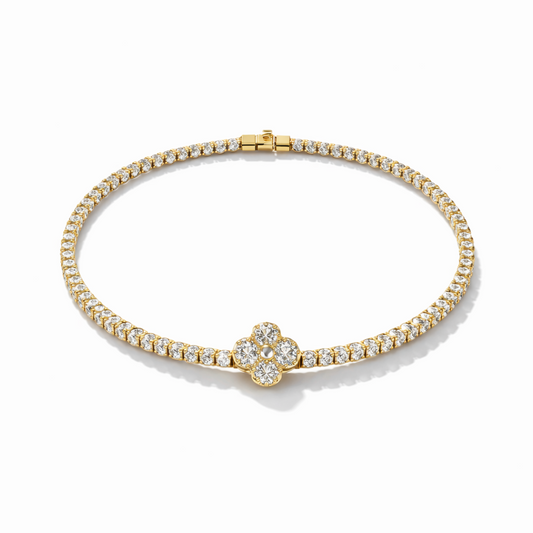 Clover gold tennis bracelet