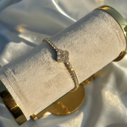 Clover gold tennis bracelet