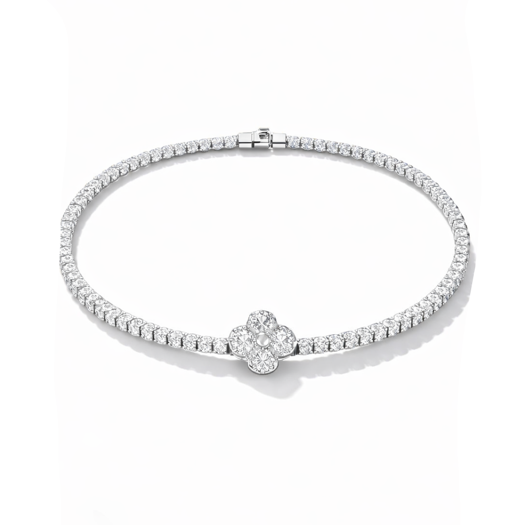 Clover silver tennis bracelet
