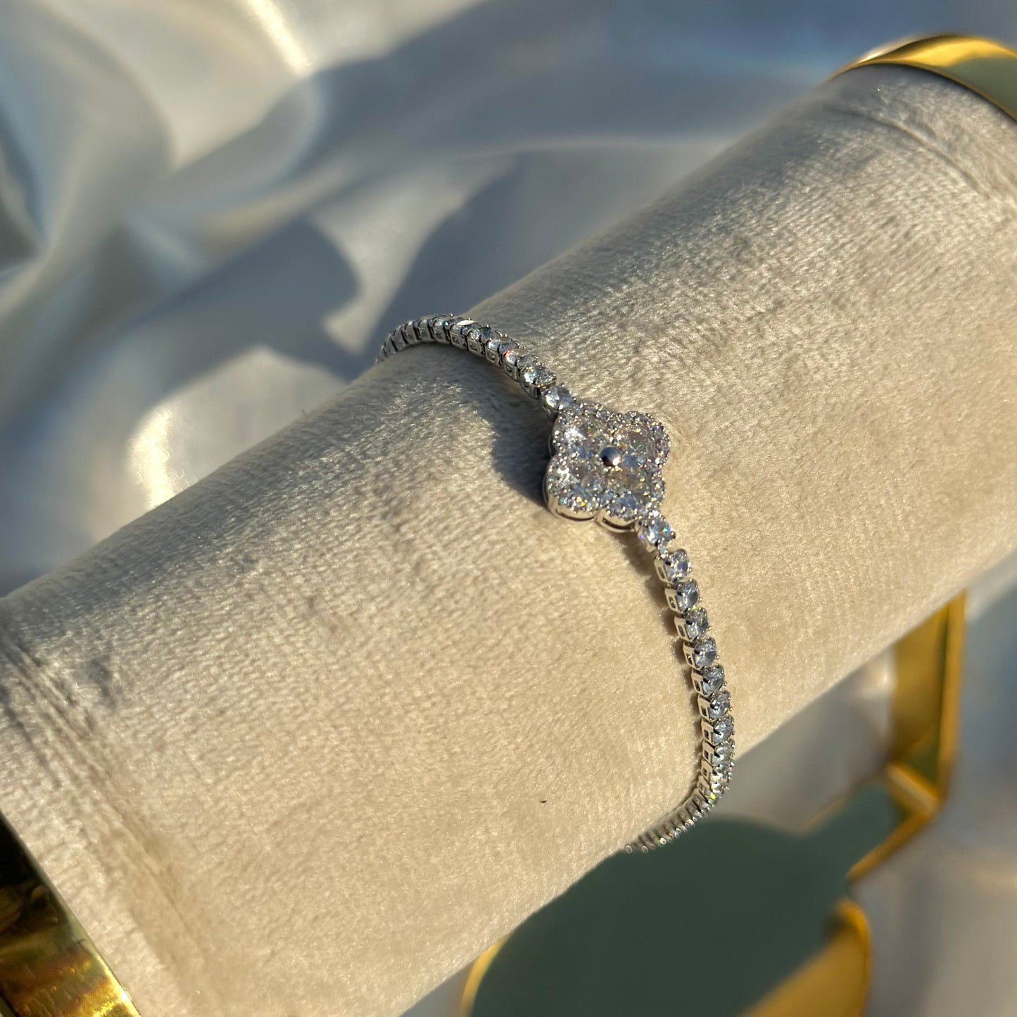 Clover silver tennis bracelet