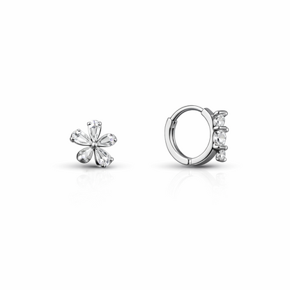 FLORA MINI HOOPS {silver}