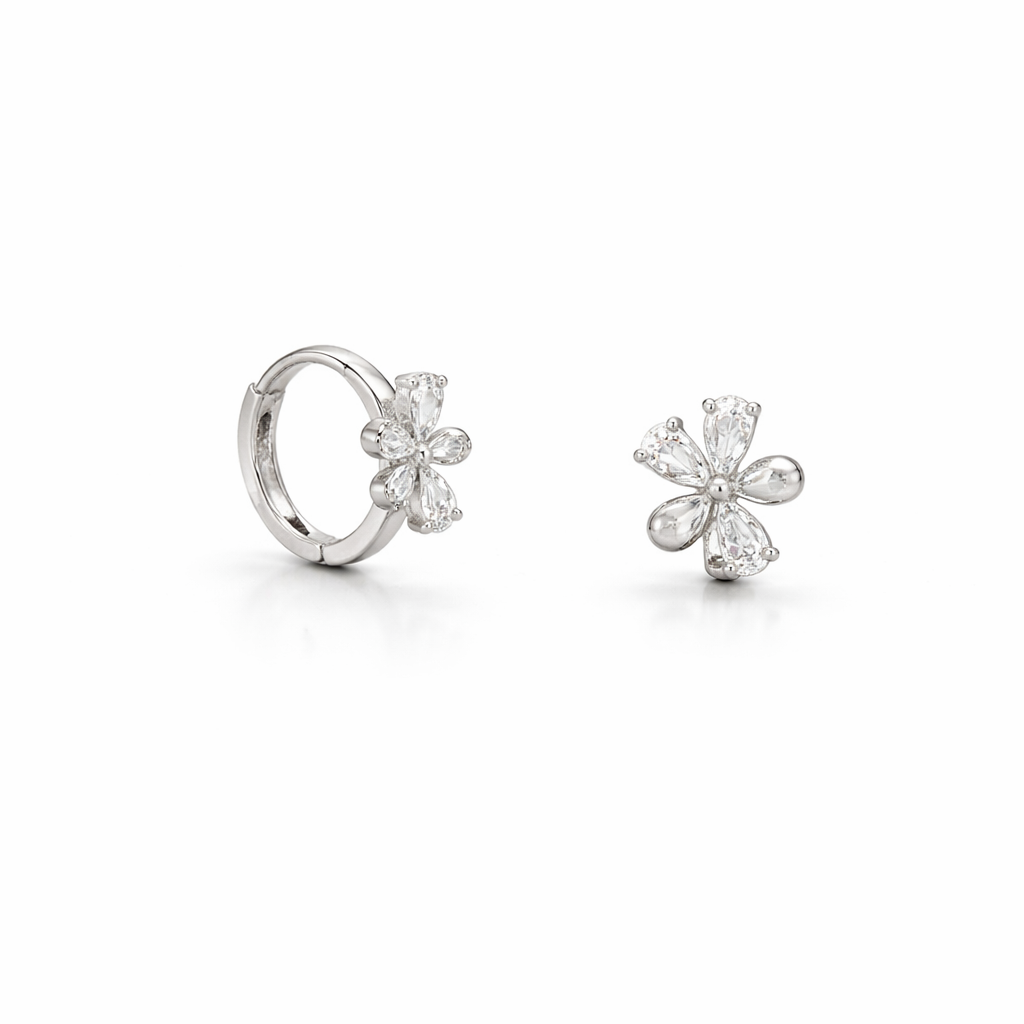 FLORA MINI HOOPS {silver}
