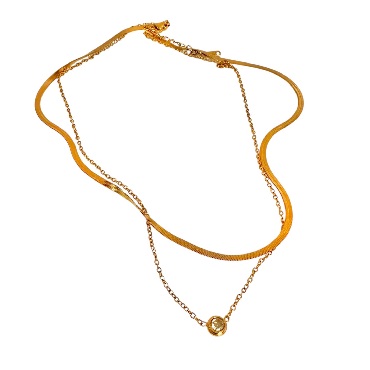SOLITAIRE LAYERED NECKLACE