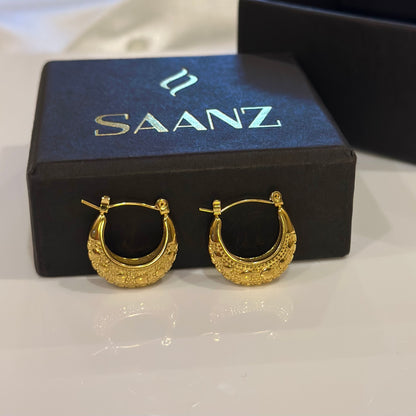 HEART ENGRAVED HOOPS