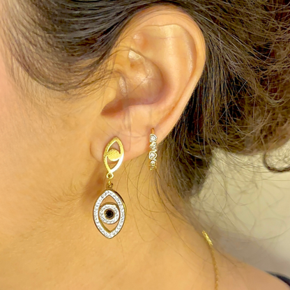 EVIL EYE DANGLING STUDS