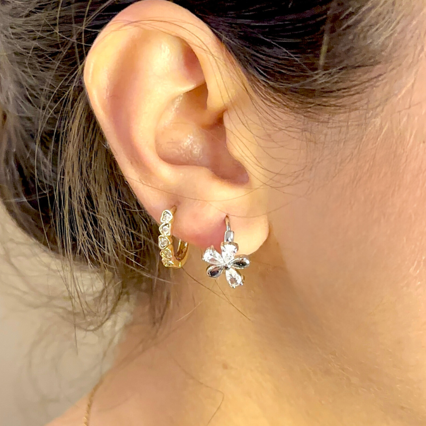 FLORA MINI HOOPS {silver}