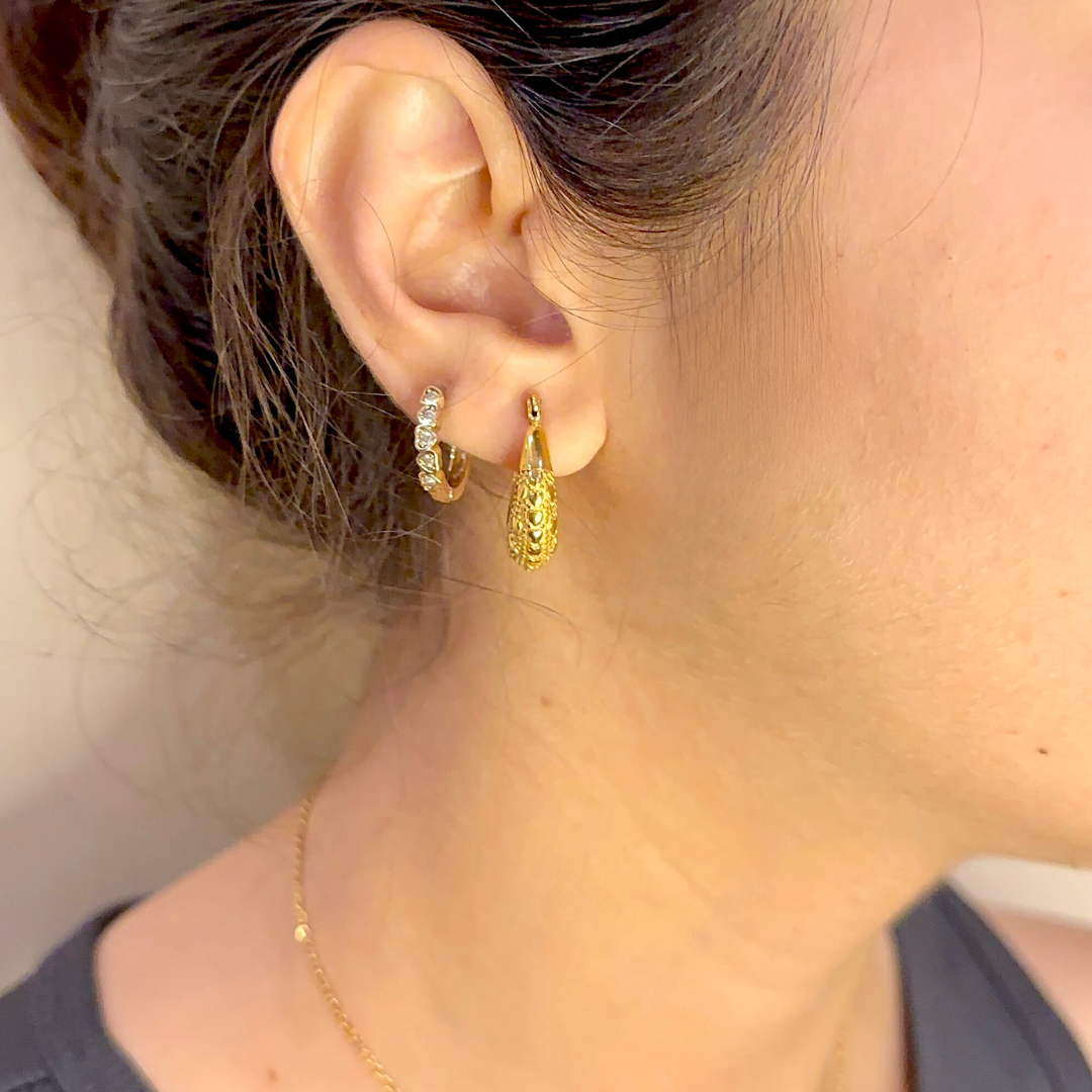 HEART ENGRAVED HOOPS